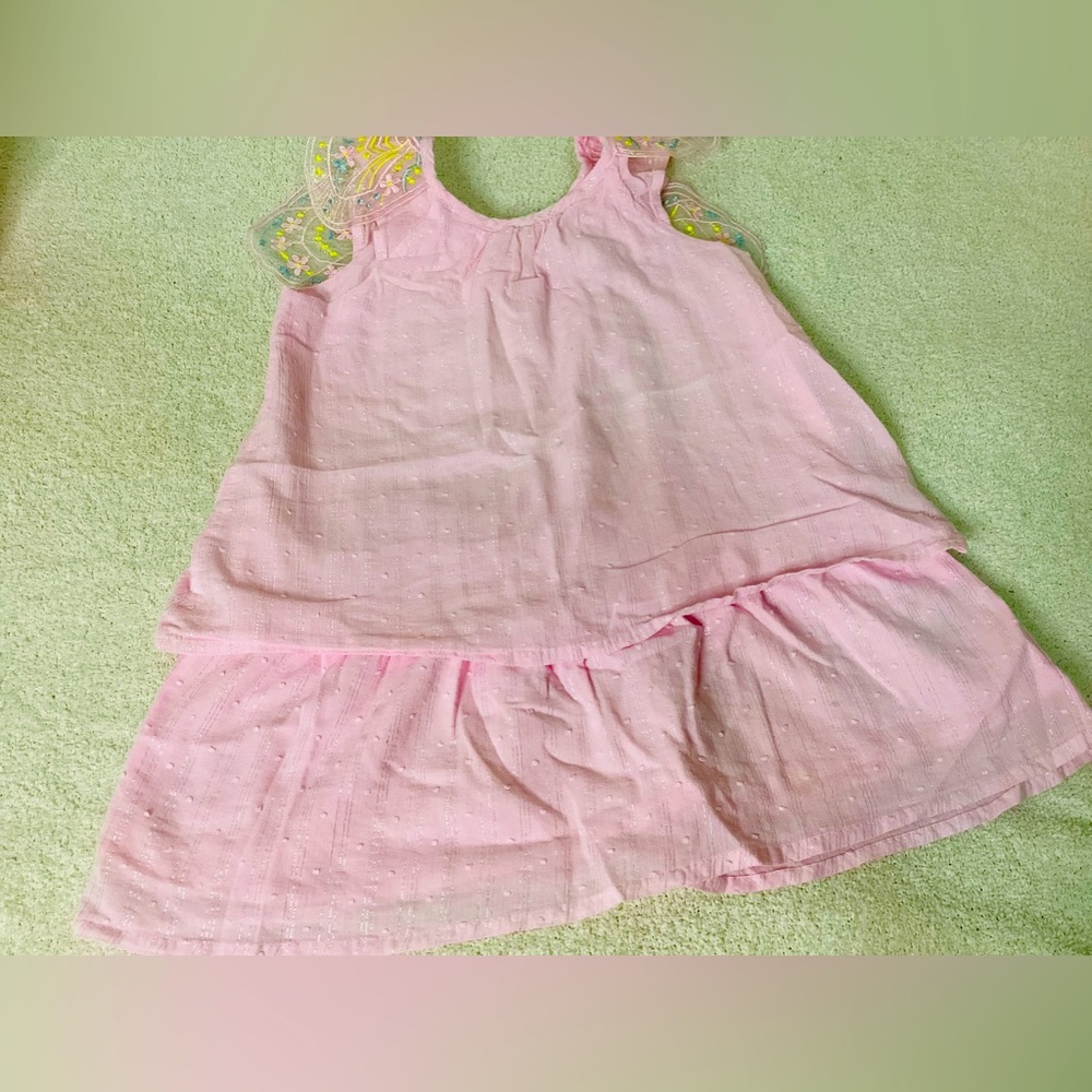 Easter 🐣 Forever Me Toddler Girl Butterfly Wing Linen Dress - Picture 3 of 8